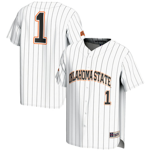 #1 Oklahoma State Cowboys Lightweight Baseball Fashion Jersey - White