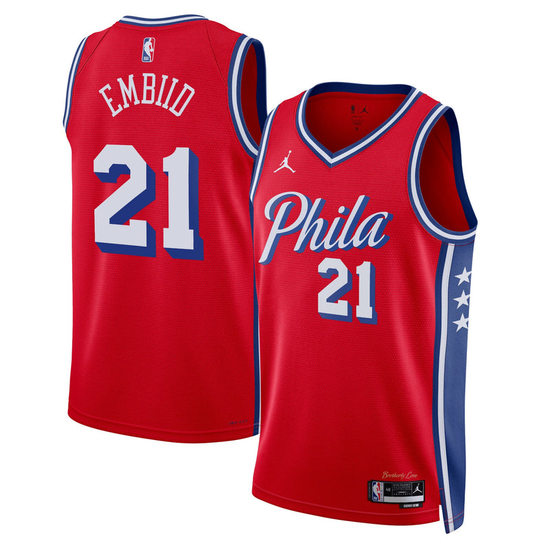 Joel Embiid Philadelphia 76ers Basketball Jersey, Red Swingman Sportswear Jersey Shirt, Sleeveless Athletic Tank Jersey, Casual Gift for Men