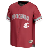 Washington State Cougars Spirit Baseball Jersey, Crimson Sportswear Jersey Shirt, Lightweight Breathable Athletic Jersey, Casual Gift for Men