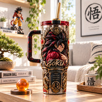 Quiet Resolve - Goku Carved in Gold and Crimson