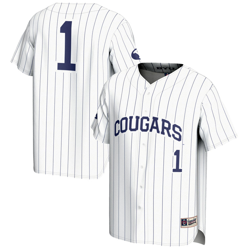 BYU Cougars Lightweight Baseball Jersey, White Sportswear Jersey Shirt, Lightweight Breathable Athletic Jersey, Casual Gift for Men