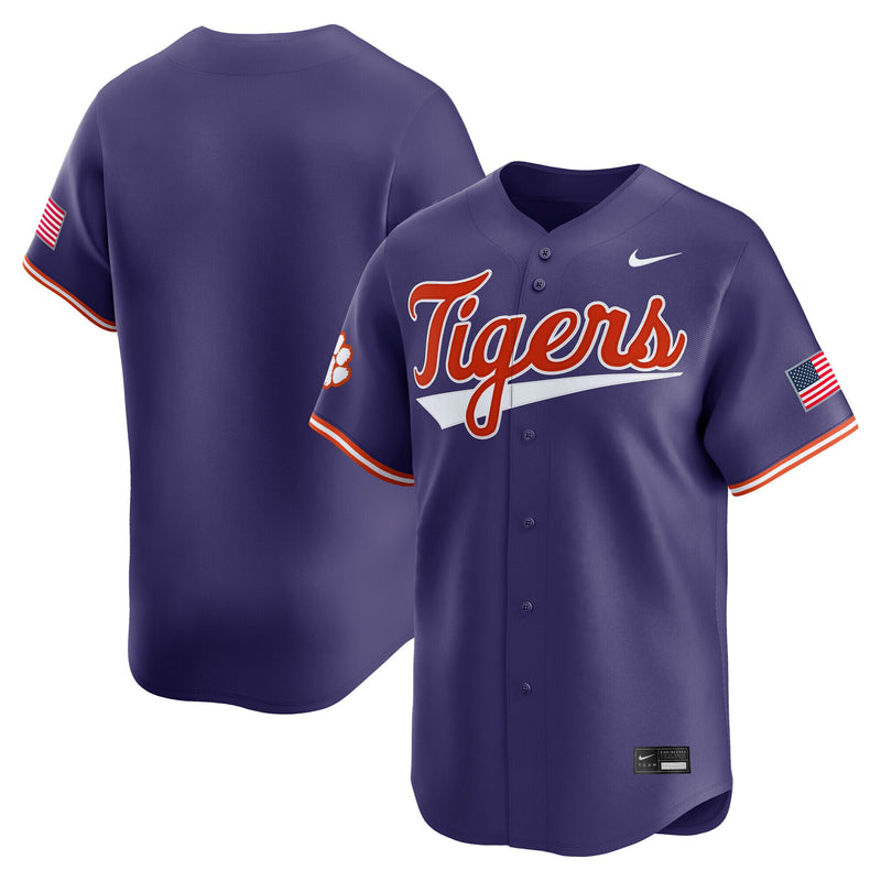 Clemson Tigers Baseball Jersey, Purple Limited Sportswear Jersey Shirt, Lightweight Breathable Athletic Jersey, Casual Gift for Men