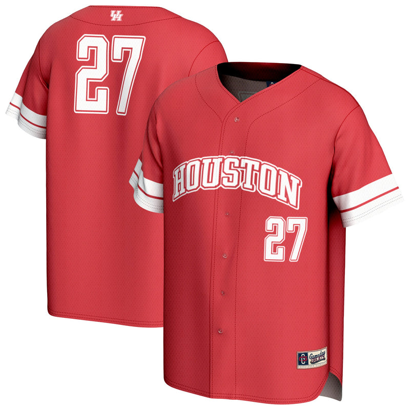 Houston Cougars Baseball Jersey, Red Sportswear Jersey Shirt, Lightweight Breathable Athletic Jersey, Casual Gift for Men, Style 204077632