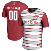 Temple Owls Soccer Jersey, Cherry/White Fashion Sportswear Jersey Shirt, Lightweight Breathable Athletic Jersey, Casual Gift for Men