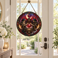 Crimson S\Uffffffffce - Crescent Moon Round Window Hanging