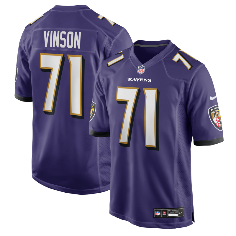 Carson Vinson Baltimore Ravens Football Jersey, Purple Game Sportswear Jersey Shirt, Lightweight Breathable Athletic Jersey, Casual Gift for Men