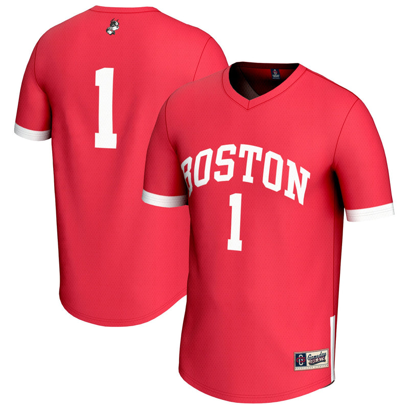 Boston University Lacrosse Jersey, Scarlet Fashion Sportswear Jersey Shirt, Lightweight Breathable Athletic Jersey, Casual Gift for Men