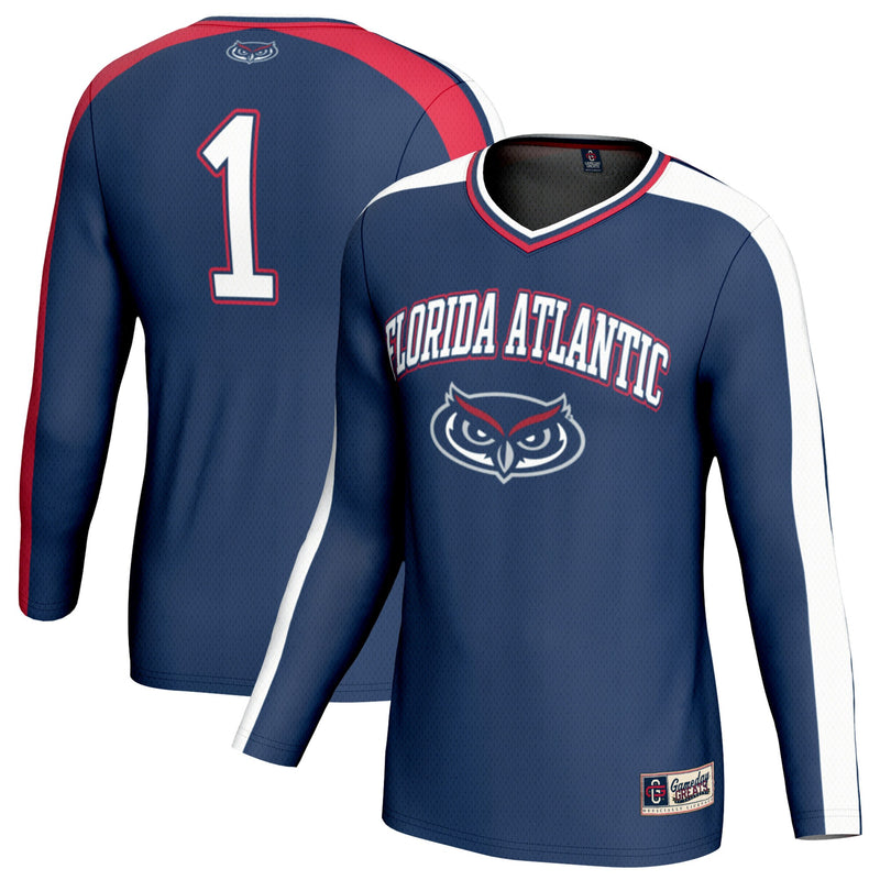 Florida Atlantic Owls Volleyball Jersey, Navy Fashion Sportswear Jersey Shirt, Lightweight Breathable Athletic Jersey, Casual Gift for Men