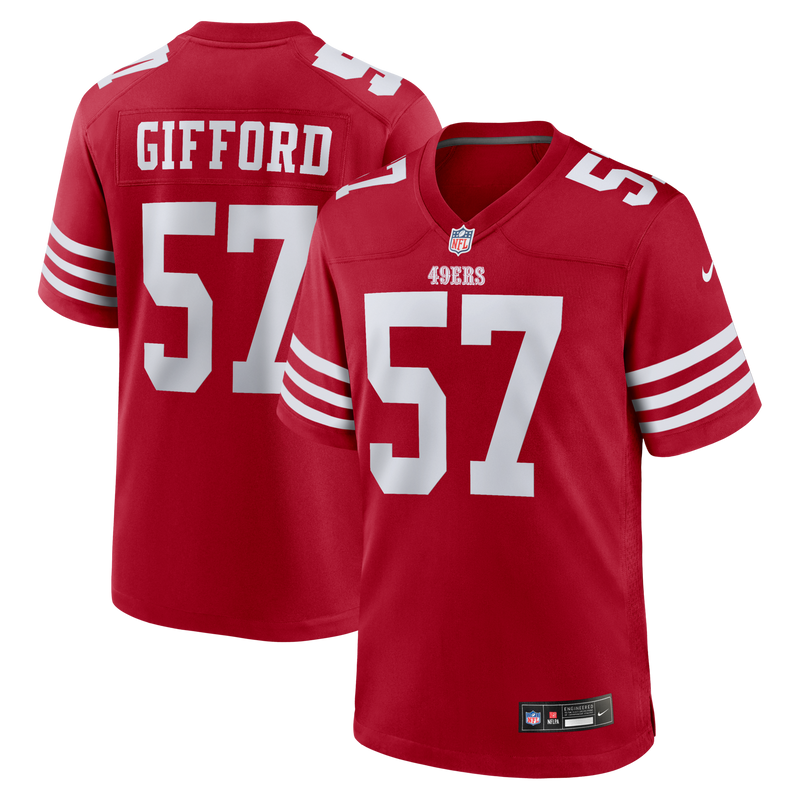 Luke Gifford San Francisco 49ers Football Jersey, Scarlet Sportswear Jersey Shirt, Lightweight Breathable Athletic Jersey, Casual Gift for Men