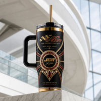 JGR Obsidian - Checkered Crest and Gilded Ornament Tumbler