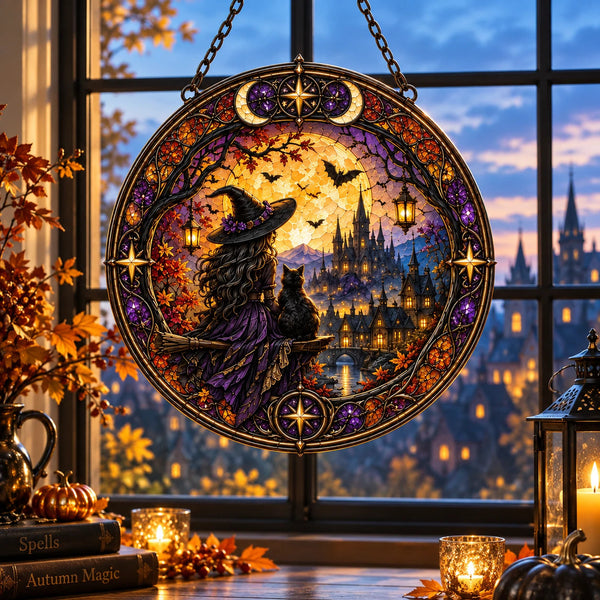 Amber Hour - Witch, Cat and the Autumn Skyline - main