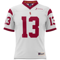 USC Trojans Football Jersey, White Lightweight Sportswear Jersey Shirt, Lightweight Breathable Athletic Jersey, Casual Gift for Men