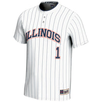 Illinois Fighting Illini Lightweight Softball Jersey, White Sportswear Jersey Shirt, Lightweight Breathable Athletic Jersey, Casual Gift for Men