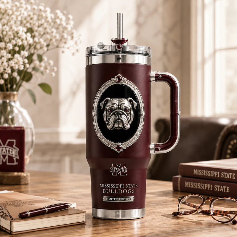 MSST Heritage - Bulldog Medallion Tumbler in Deep Maroon
