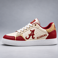 ALA Crimson Script - Cream and Gold Low Top Sneakers