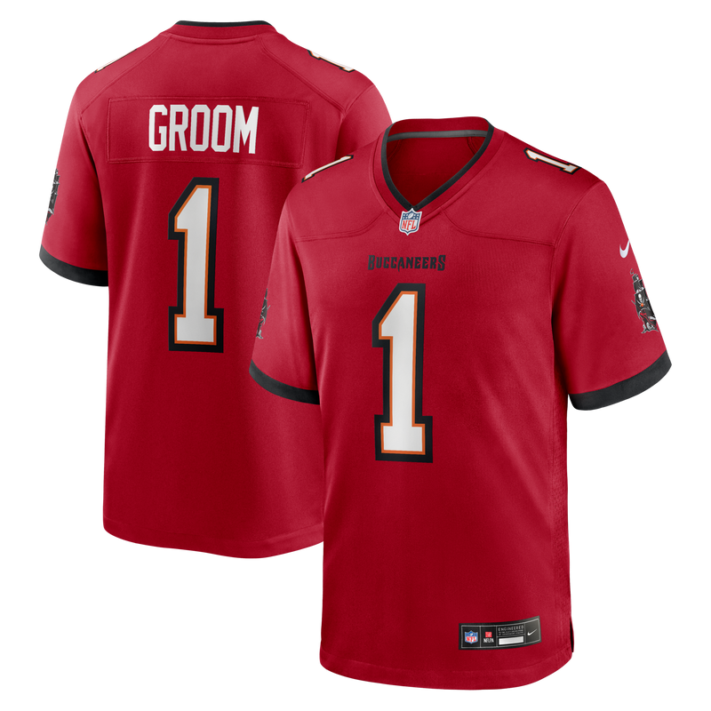 Number Groom Tampa Bay Buccaneers Football Jersey, Red Game Sportswear Jersey Shirt, Lightweight Breathable Athletic Jersey, Casual Gift for Men