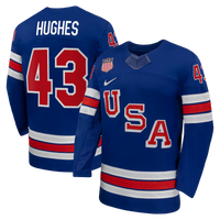 Quinn Hughes Royal US 2026 Home Replica Hockey Jersey, Hockey Sportswear Jersey Shirt, Long Sleeve Hockey Sweater Jersey, Casual Gift for Men
