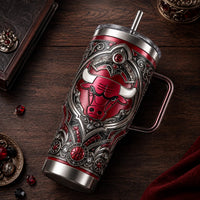 CHI Crest - Ornate Red and Silver Drinkware Statement