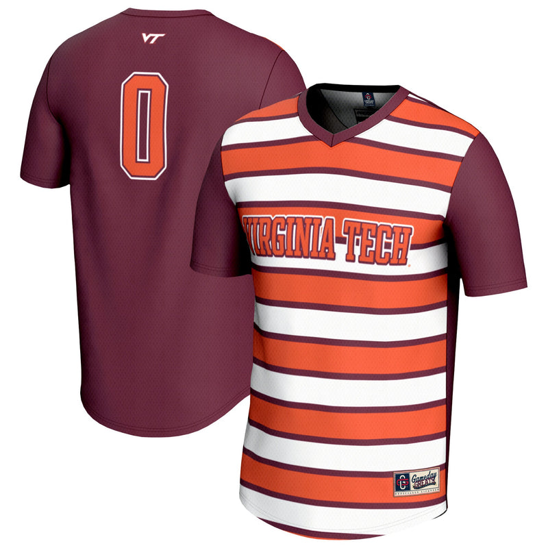 Virginia Tech Hokies Soccer Jersey, Maroon Fashion Sportswear Jersey Shirt, Lightweight Breathable Athletic Jersey, Casual Gift for Men