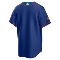 France National Team x MLB Blue Stadium Replica Baseball Jersey, Sportswear Jersey Shirt, Lightweight Athletic Jersey, Casual Gift for Men