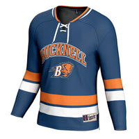 Bucknell Bison Hockey Jersey, Blue Sportswear Jersey Shirt, Long Sleeve Hockey Sweater Jersey, Casual Gift for Men, Style 202016097