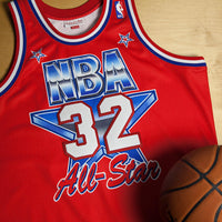 Magic Johnson NBA All-Star West 1991 x Scarlett Basketball Jersey, Sportswear Jersey Shirt, Sleeveless Athletic Tank Jersey, Casual Gift for Men