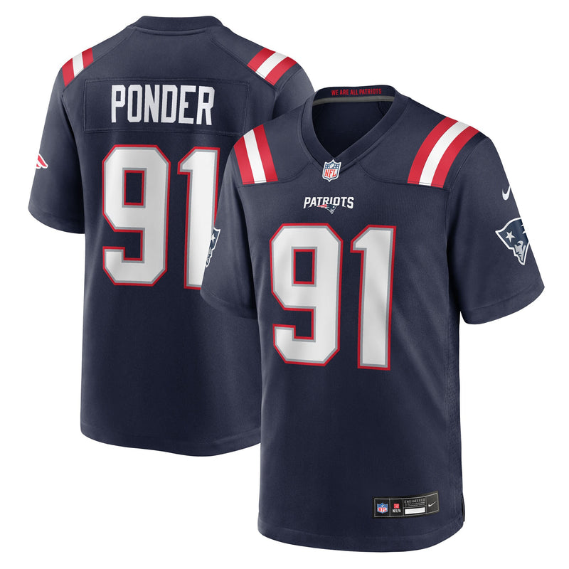 Elijah Ponder New England Patriots Football Jersey, Navy Sportswear Jersey Shirt, Lightweight Breathable Athletic Jersey, Casual Gift for Men