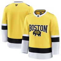 Boston Bruins Hockey Jersey, Gold Premium Sportswear Jersey Shirt, Long Sleeve Hockey Sweater Jersey, Casual Gift for Men, Style 203707693