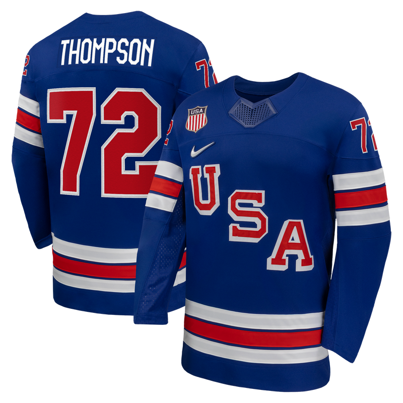 Tage Thompson US Hockey Jersey, Royal Replica Home Sportswear Jersey Shirt, Long Sleeve Hockey Sweater Jersey, Casual Gift for Men
