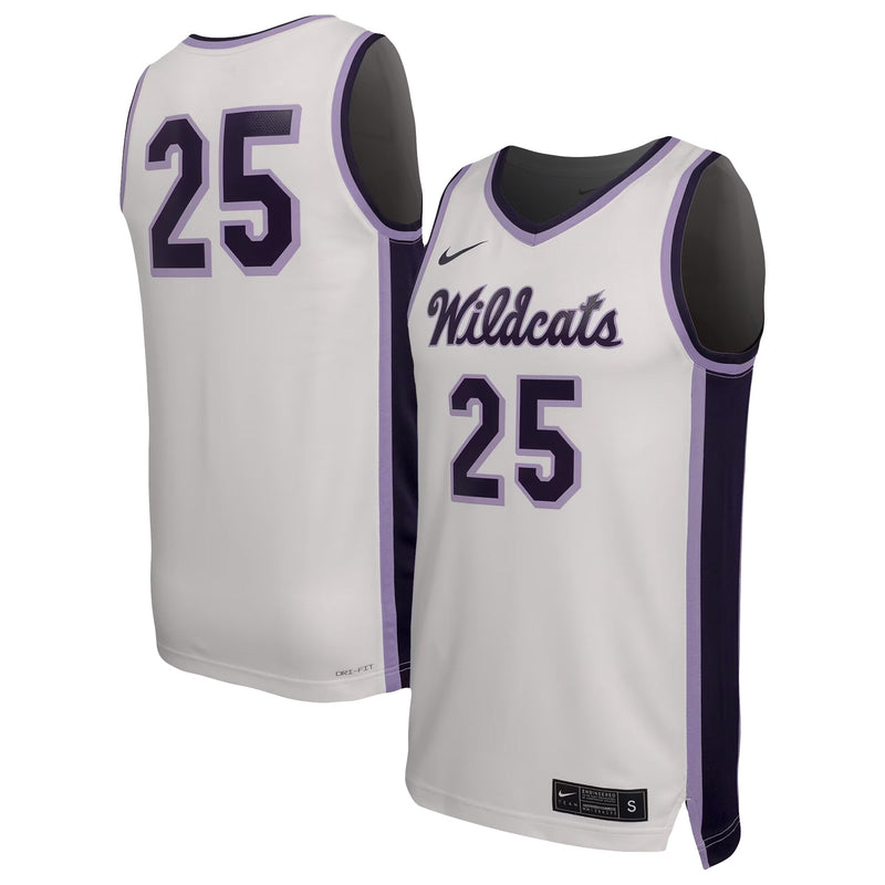 Kansas State Wildcats Basketball Jersey, White Sportswear Jersey Shirt, Sleeveless Athletic Tank Jersey, Casual Gift for Men, Style 202296964