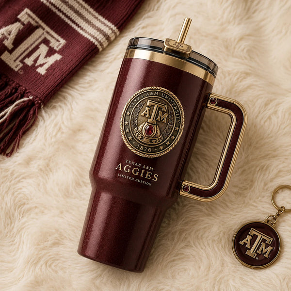 TAMU Seal - Maroon and Gold Crest Tumbler - main