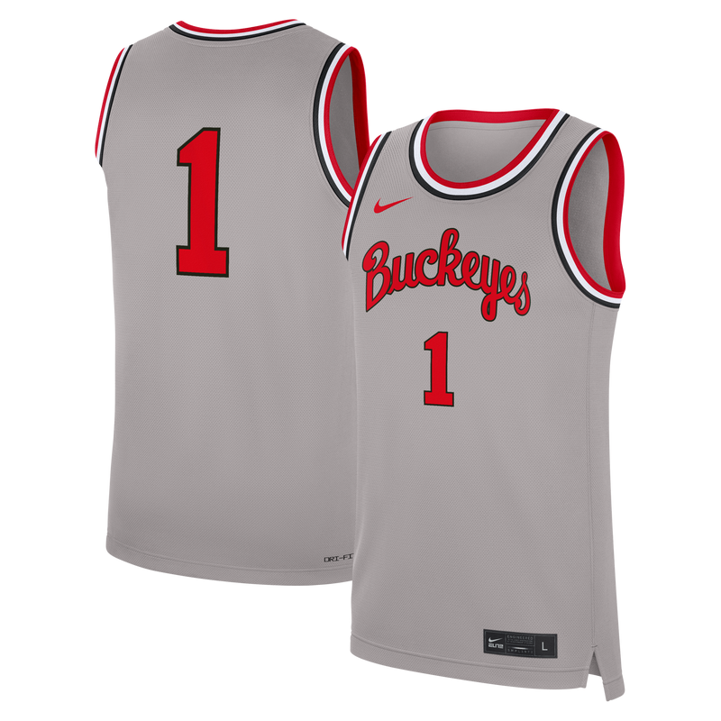 Ohio State Buckeyes Basketball Jersey, Gray Replica Alternate Sportswear Jersey Shirt, Sleeveless Athletic Tank Jersey, Casual Gift for Men