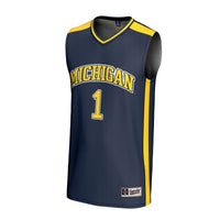 Michigan Wolverines Basketball Jersey, Navy Sportswear Jersey Shirt, Sleeveless Athletic Tank Jersey, Casual Gift for Men, Style 202219757
