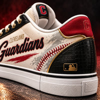 CLE in Cream and Black - Winged G Low-Top Sneakers