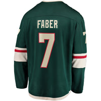 Brock Faber Minnesota Wild Hockey Jersey, Green Breakaway Home Sportswear Jersey Shirt, Long Sleeve Hockey Sweater Jersey, Casual Gift for Men