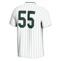 Michigan State Spartans Softball Jersey, White Fashion Sportswear Jersey Shirt, Lightweight Breathable Athletic Jersey, Casual Gift for Men