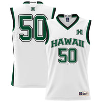 Hawaii Rainbow Warriors Basketball Jersey, White Lightweight Sportswear Jersey Shirt, Sleeveless Athletic Tank Jersey, Casual Gift for Men