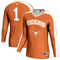 Texas Longhorns Volleyball Jersey, Burnt Orange Fashion Sportswear Jersey Shirt, Lightweight Breathable Athletic Jersey, Casual Gift for Men