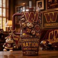 WAS - Commanders Nation in Burgundy and Gold Relief
