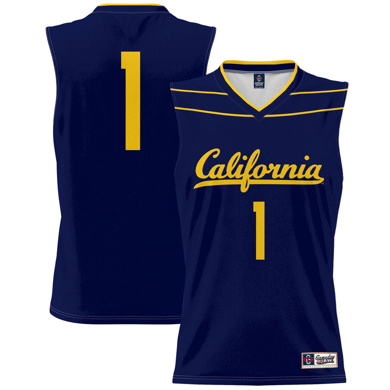 Cal Bears Basketball Jersey, Navy Fashion Sportswear Jersey Shirt, Sleeveless Athletic Tank Jersey, Casual Gift for Men, Style 200910789