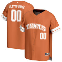 Texas Longhorns Baseball Jersey, Orange Fashion Lightweight Sportswear Jersey Shirt, Lightweight Breathable Athletic Jersey, Casual Gift for Men