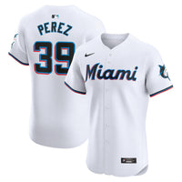 Eury Perez Miami Marlins Baseball Jersey, White Elite Home Sportswear Jersey Shirt, Lightweight Breathable Athletic Jersey, Casual Gift for Men