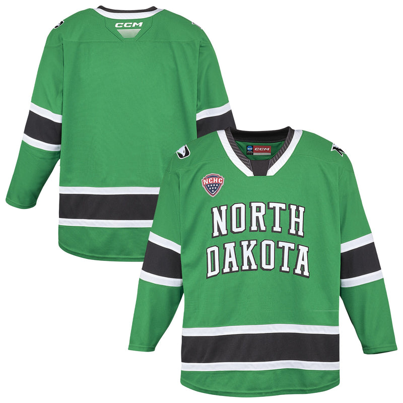 North Dakota Hockey Jersey, Kelly Green Replica Sportswear Jersey Shirt, Long Sleeve Hockey Sweater Jersey, Casual Gift for Men