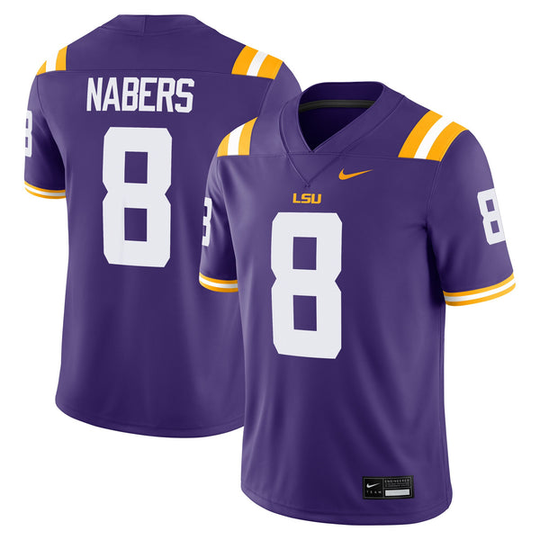 Malik Nabers LSU Tigers Player Game Jersey - Purple