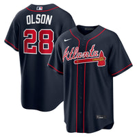 Matt Olson Atlanta Braves Baseball Jersey, Navy Replica Sportswear Jersey Shirt, Lightweight Breathable Athletic Jersey, Casual Gift for Men