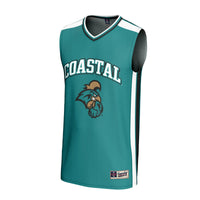 Coastal Carolina Chanticleers Basketball Jersey, Teal Sportswear Jersey Shirt, Sleeveless Athletic Tank Jersey, Casual Gift for Men