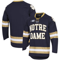 Notre Dame Fighting Irish Hockey Jersey, Navy Sportswear Jersey Shirt, Long Sleeve Hockey Sweater Jersey, Casual Gift for Men, Style 3542928