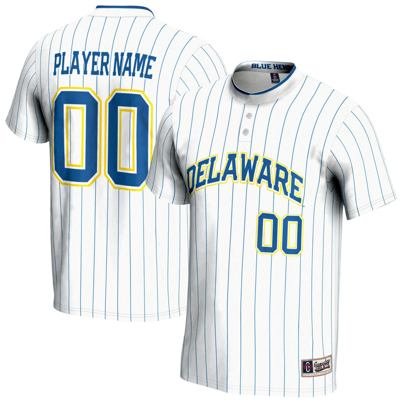 Delaware Fightin' Blue Hens Softball Jersey, White Sportswear Jersey Shirt, Lightweight Breathable Athletic Jersey, Casual Gift for Men