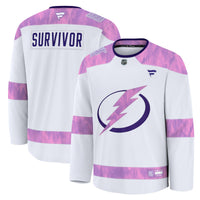 Tampa Bay Lightning Hockey Jersey, White Sportswear Jersey Shirt, Long Sleeve Hockey Sweater Jersey, Casual Gift for Men, Style 203564978
