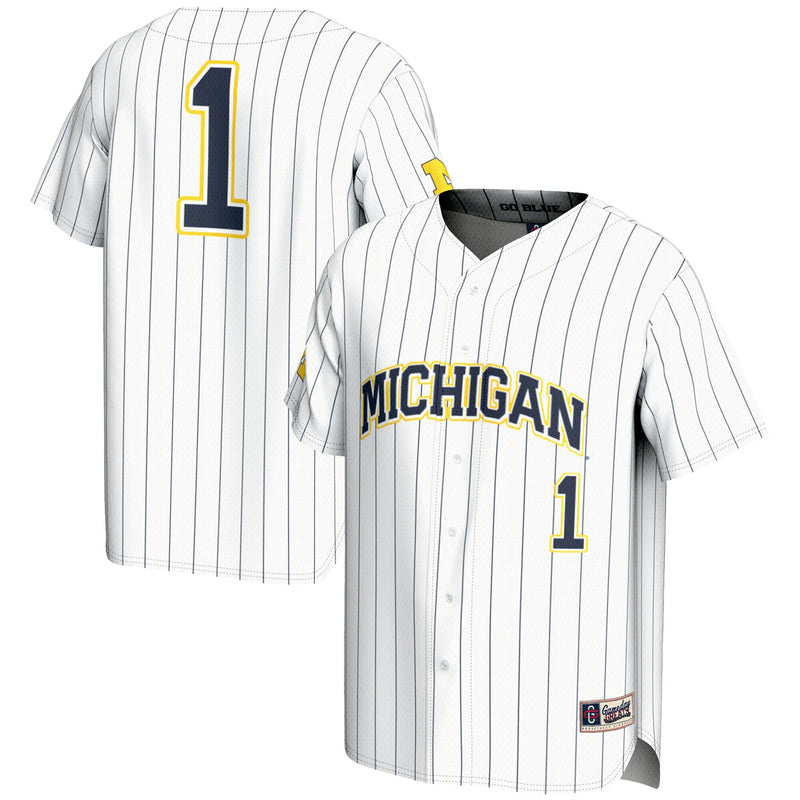 Michigan Wolverines Baseball Jersey, White Fashion Sportswear Jersey Shirt, Lightweight Breathable Athletic Jersey, Casual Gift for Men